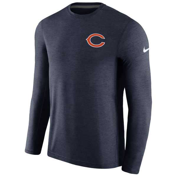 Men's Chicago Bears Nike Navy Coaches Long Sleeve Performance T-Shirt,We sell and wholesale Men's Chicago Bears Nike Navy Coaches Long Sleeve Performance T-Shirt on line form chian!